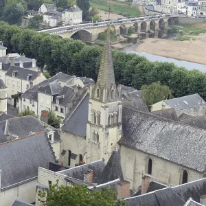 France, Chinon, old town, roofs France, Chinon, old town, roofs