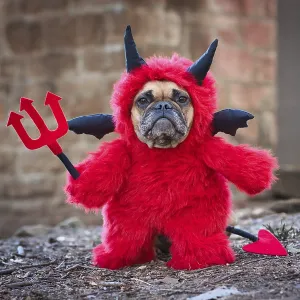 French Bulldog in Red Devil Costume Print