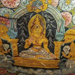 Fresco with Buddhist theme, interior Fresco with Buddhist theme, interior