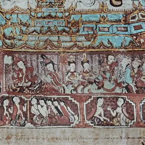 Fresco depicting Burmese ladies in a temple Fresco depicting Burmese ladies in a temple
