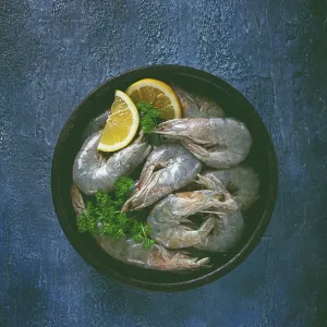Fresh raw white-footed shrimp, tiger prawns vannamey Fresh raw white-footed shrimp, tiger prawns vannamey