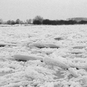 Frozen Elbe, Bleckede, Lower Saxony