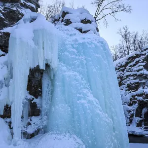 Frozen waterfall, Abiskojokk River Frozen waterfall, Abiskojokk River