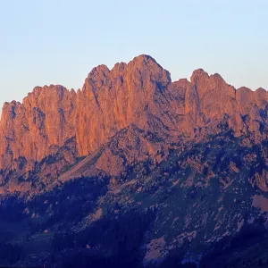 Gastlosen Freiburger Alpen Schweiz Fels Berge Wald Abend Sonnenuntergang Gastlosen Freiburger Alpen Schweiz Fels Berge Wald Abend Sonnenuntergang
