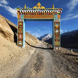 Gates of Ki (Kee) (Key) Buddhist monastery gompa in Himalayas Gates of Ki (Kee) (Key) Buddhist monastery gompa in Himalayas
