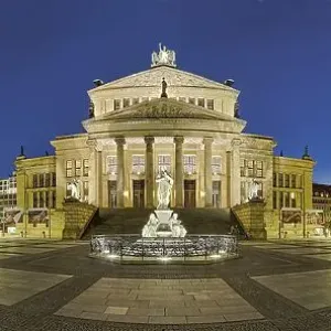 Gendarmenmarkt, illuminated, Panorama