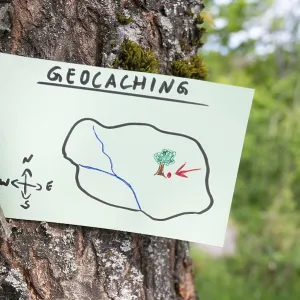 Geocaching, outdoor recreational activity Geocaching, outdoor recreational activity