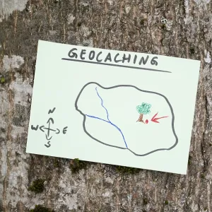 Geocaching, outdoor recreational activity Geocaching, outdoor recreational activity