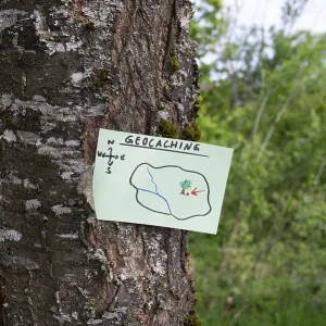 Geocaching, outdoor recreational activity Geocaching, outdoor recreational activity