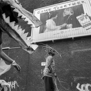 Germany, Berlin, 1.8.1992, Wise Fool Puppet Intervention