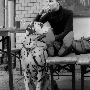 Germany, Berlin, 24.09.1992, Woman with Dalmatian Print Germany, Berlin, 24.09.1992, Woman with Dalmatian Print