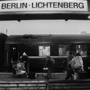 Germany, Berlin, 8 November 1990 Print - Trains at Lichtenberg Station Germany, Berlin, 8 November 1990 Print - Trains at Lichtenberg Station
