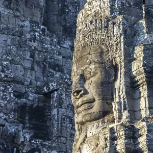Giant stone-carved face of the Bodhisattva Lokeshvara