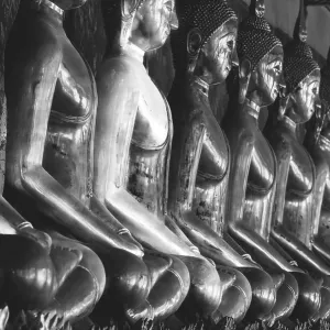 Gilded Buddha statues (Bhumispara mudra: Buddha Gautama at the moment of enlightenment) Gilded Buddha statues (Bhumispara mudra: Buddha Gautama at the moment of enlightenment)