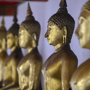 Gilded Buddha statues in Wat Pho