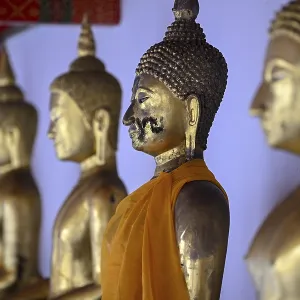 Gilded Buddha statues in Wat Pho