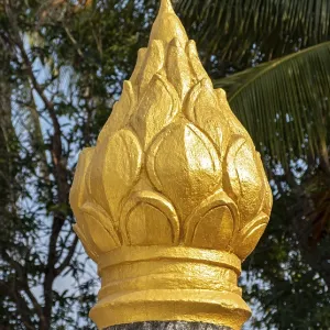 Gilded sculpture of lotus flower bud