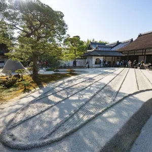 Ginshadan, rock garden, Zen garden with Mount Fuji replica Ginshadan, rock garden, Zen garden with Mount Fuji replica