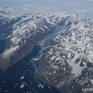 Glacial landscape, calving glaciers and ice floes Glacial landscape, calving glaciers and ice floes