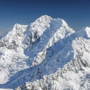 Glaciated summit of Mt Cook, Mount Cook National Park Glaciated summit of Mt Cook, Mount Cook National Park