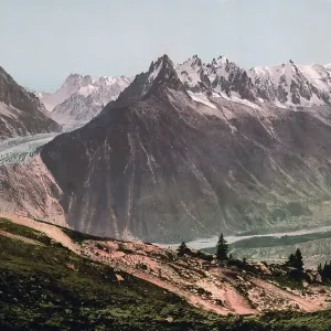 Glacier, Mont Blanc, the La Flegere range