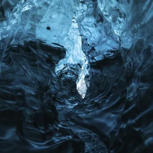Glacier stream in an ice cave, Vatnajokull glacier