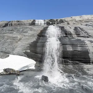 Glacier Stream with Waterfall, Worthington Glacier