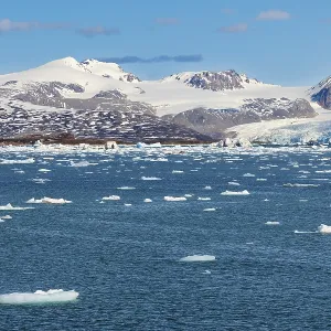 Glacier tongue, ice, mountain range Glacier tongue, ice, mountain range