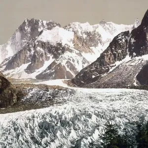 Glaciers, The Mer de Glace, Aiguille du Geant and Les Grandes Jorasses