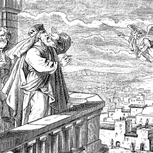 God sent an angel to Jerusalem