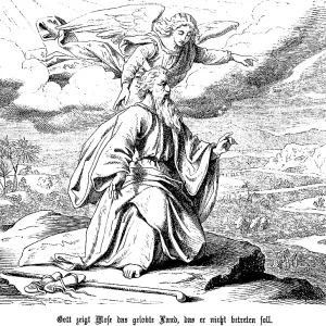 God Shows Moses the Promised Land, a Historical Print