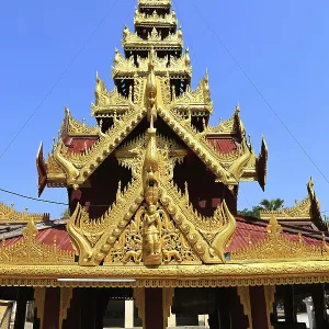 Golden architectural details of Shwezigon Pagoda Golden architectural details of Shwezigon Pagoda