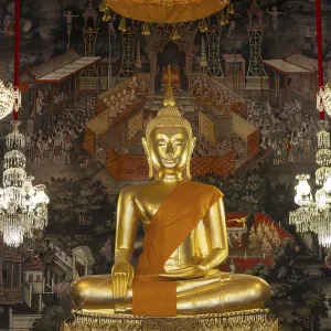 Golden Buddha Statue Print, Wat Suthat Thepwararam, Bangkok