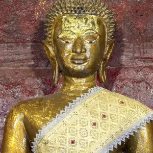 Golden Buddha statue, Bhumispara-mudra Golden Buddha statue, Bhumispara-mudra