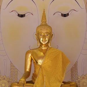 Golden Buddha statue with tunic Golden Buddha statue with tunic