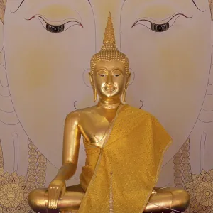 Golden Buddha statue with tunic Golden Buddha statue with tunic