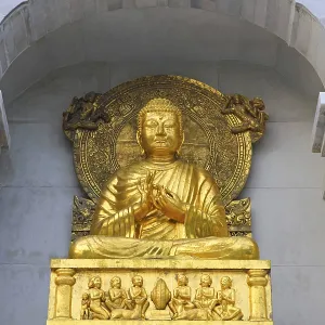 Golden statue of lord Gautam Buddha