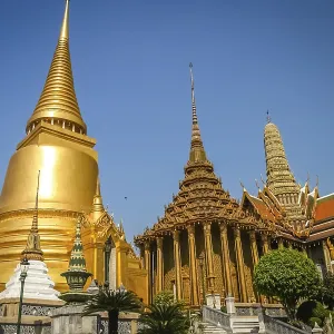 Golden Temple Wat Pha Khaw in Bangkok, Thailand Golden Temple Wat Pha Khaw in Bangkok, Thailand