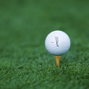 Golf ball on tee, Sweden Golf ball on tee, Sweden