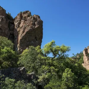 Gorge with red rocks, Gorges du Blavet