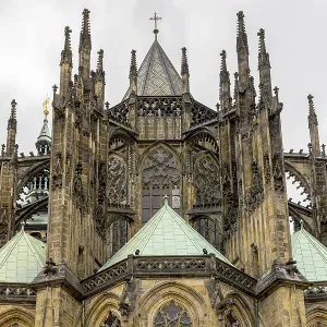 Gothic facade of St. Vitus Cathedral