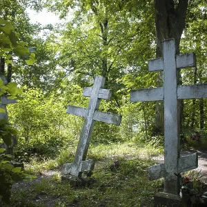 Graves in the cemetery at the Monastery of the Old Believers