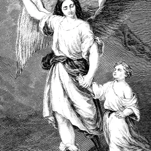 The guardian angel Angel, after Bartolome Esteban Murillo (1617-1782) painter The guardian angel Angel, after Bartolome Esteban Murillo (1617-1782) painter