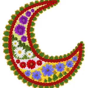 Half Moon floral Buddhism mandala Half Moon floral Buddhism mandala