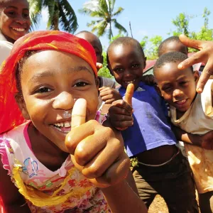 Happy children posing, Tsingoni, Mayotte Happy children posing, Tsingoni, Mayotte