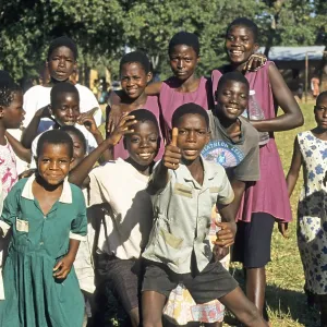 Happy children at a village festival in Kande Happy children at a village festival in Kande