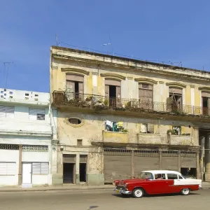 Havana, Cuba - April 03, 2013: Vintage retro cars on the streets of Havana