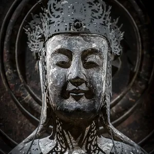 Head of a Japanese Buddha statue Head of a Japanese Buddha statue