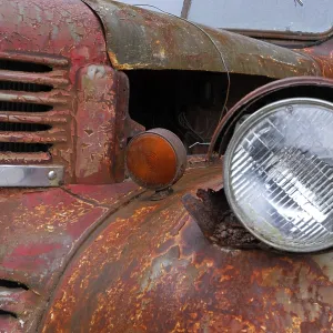Headlight of a vintage car, Vancouver Island