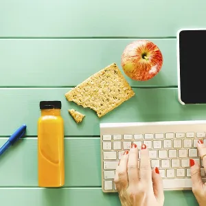 Healthy food concept with keyboard Healthy food concept with keyboard